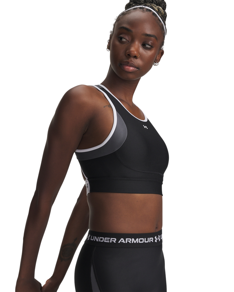 AO　レディース　BLK M Bustiera Dama CROSSBACK MID OPEN BACK Under Armour | Under Armour