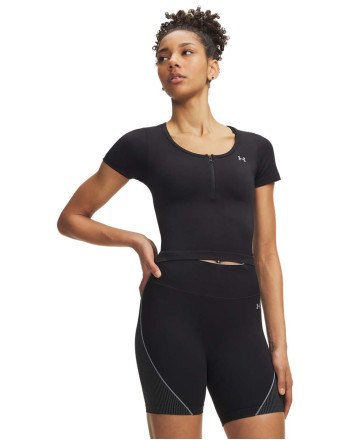 Tricou Dama VANISH SEAMLESS CROP ZIP Short Sleeve Under Armour 