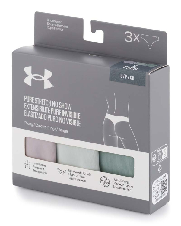 Lenjerie intima Dama PURE STRETCH NO SHOW THONG -SOLID 3PK Under Armour 